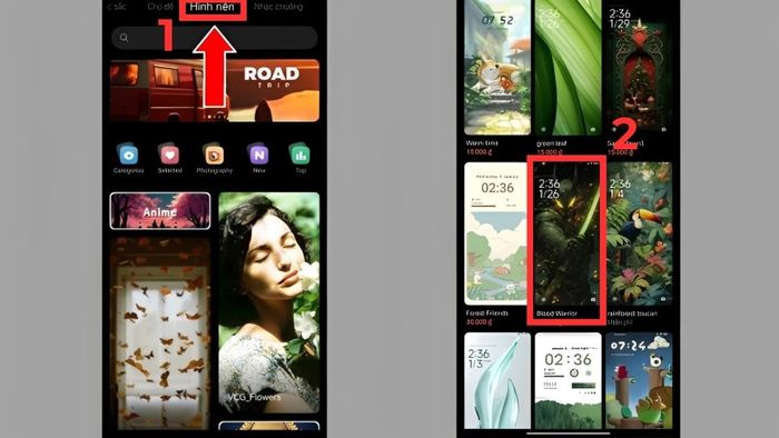 Hướng dẫn thay đổi hình nền Xiaomi trực tiếp từ ứng dụng Themes - bước 1, 2