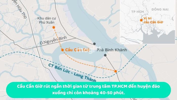 Cầu Cần Giờ sẽ rút ngắn thời gian di chuyển từ trung tâm TP.HCM đến huyện đảo xuống chỉ còn khoảng 40-50 phút.