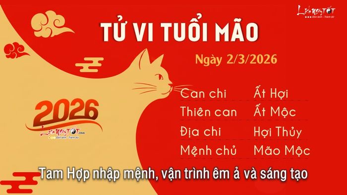 4 Tử vi hàng ngày 2-3-2026 - Mão