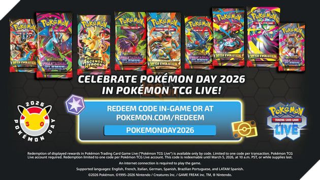 Pokemon TCG Live: Nhận Hàng Loạt Quà Tặng Mừng Kỷ Niệm 30 Năm - Phần 2