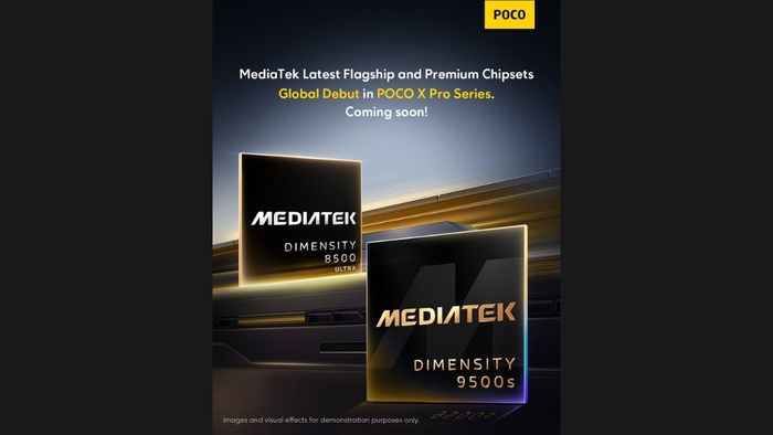 POCO xác nhận dòng POCO X Pro sắp ra mắt sẽ sở hữu hai vi xử lý MediaTek Dimensity 9500s và Dimensity 8500 Ultra.