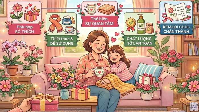 Tiêu chuẩn chọn quà 8/3 tặng mẹ tinh tế và chu đáo