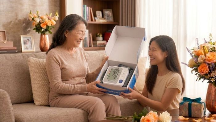 Top quà 8/3 cho mẹ ý nghĩa nhất là Máy đo huyết áp tặng mẹ dịp 8/3