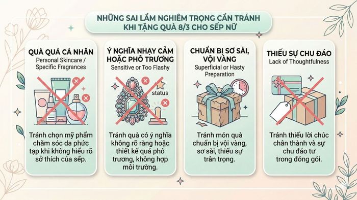 Những sai lầm quan trọng cần tránh khi tặng quà 8/3 cho sếp nữ