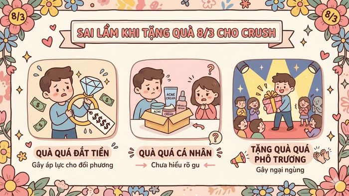 Những sai lầm ngớ ngẩn nên tránh khi tặng quà 8/3 cho crush