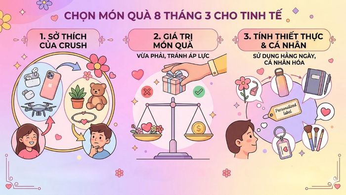 Các tiêu chí chọn quà 8/3 cho crush đầy tinh tế