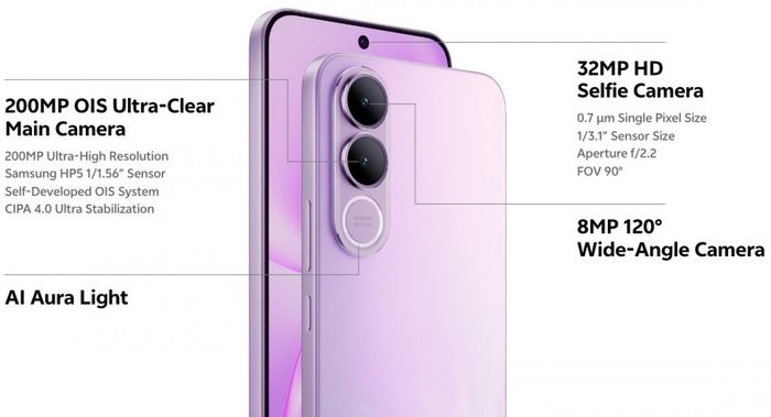 Chi tiết hệ thống camera trên vivo V70 FE