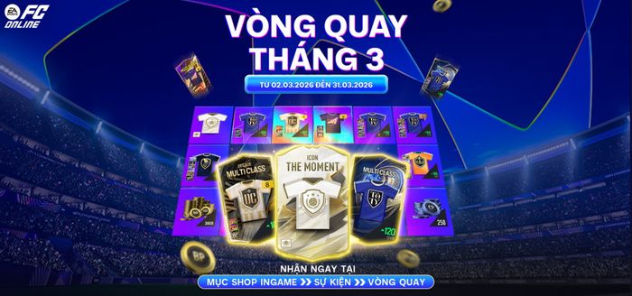 FC Online nâng cấp Vòng Quay May Mắn tháng 3/2026 với diện mạo ấn tượng hơn