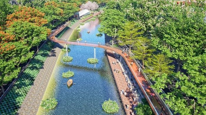 Phối cảnh tổng thể dự án công viên ven hai bờ sông Tô Lịch