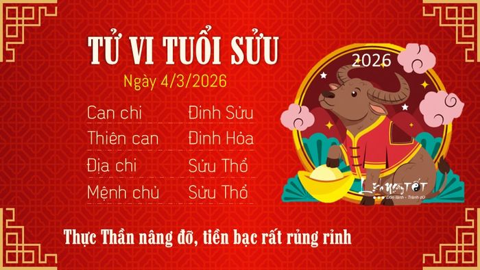 Tử vi hàng ngày 4/3/2026 - Tuổi Sửu