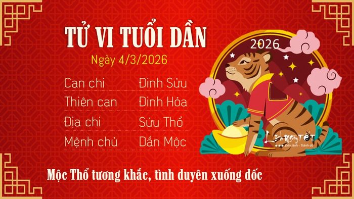 Tử vi hàng ngày 4/3/2026 - Tuổi Dần