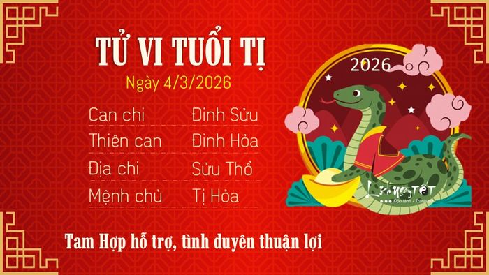 Tử vi hàng ngày 4/3/2026 - Tuổi Tị
