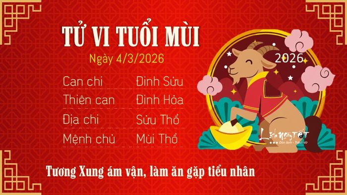 Tử vi hàng ngày 4/3/2026 - Tuổi Mùi