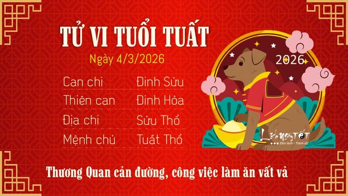 Tử vi hàng ngày 4/3/2026 - Tuổi Tuất