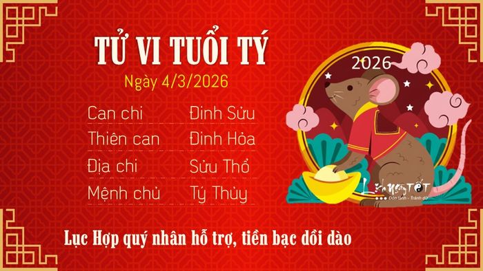 Tử vi hàng ngày 4/3/2026 - Tuổi Tý