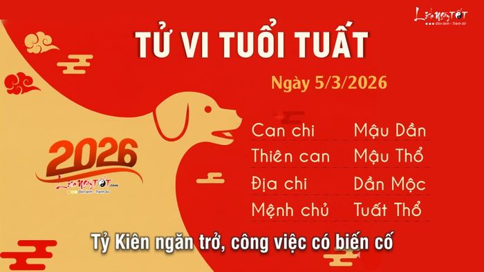 Tử vi hàng ngày 5/3/2026 của tuổi Tuất