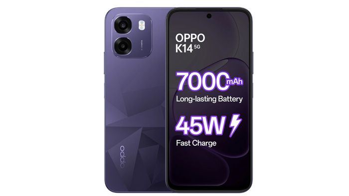 Điểm nổi bật của OPPO K14 5G nằm ở viên pin dung lượng lớn 7000 mAh