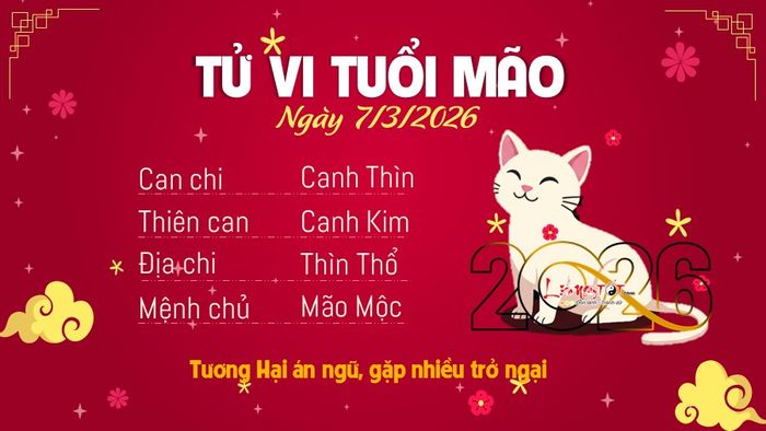 4 Tử vi hàng ngày 7-3-2026 - Mão