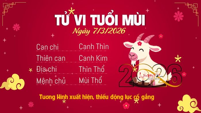 8 Tử vi hàng ngày 7-3-2026 - Mùi