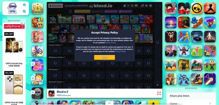 Chọn một trò chơi bất kỳ để bắt đầu trải nghiệm.