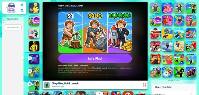 Chơi ngay Obby: Mine, Build, Launch để trải nghiệm những điều thú vị.