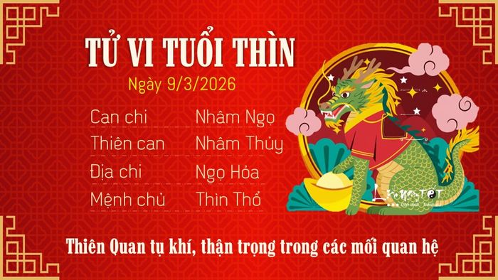 5 Tử vi tuổi Thìn ngày 9/3/2026