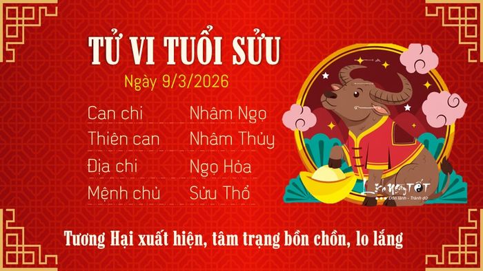 2 Tử vi hàng ngày 9-3-2026 - Tuổi Sửu