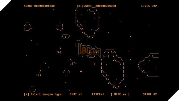 Tựa game bắn súng kinh điển Gradius 40 năm tuổi được làm lại hoàn toàn bằng đồ họa ASCII cho PC 2