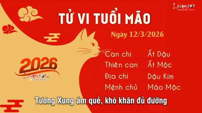Tử vi hàng ngày 12/3/2026 của Mão