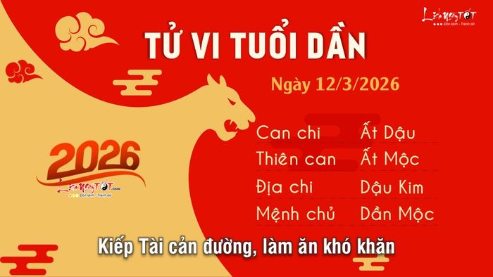 Tử vi hàng ngày 12/3/2026 của Dần