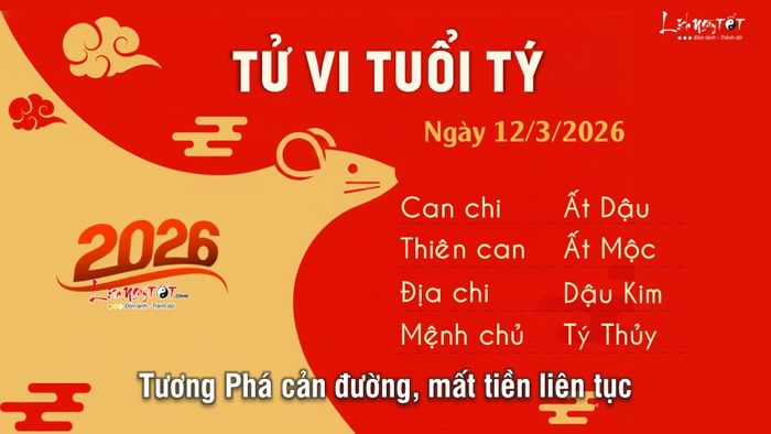 Tử vi hàng ngày 12/3/2026 của tuổi Tý