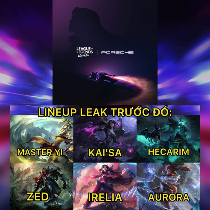 Dàn lineup skin bị leak trước đó đang được đồn đoán sẽ có skin Porsche