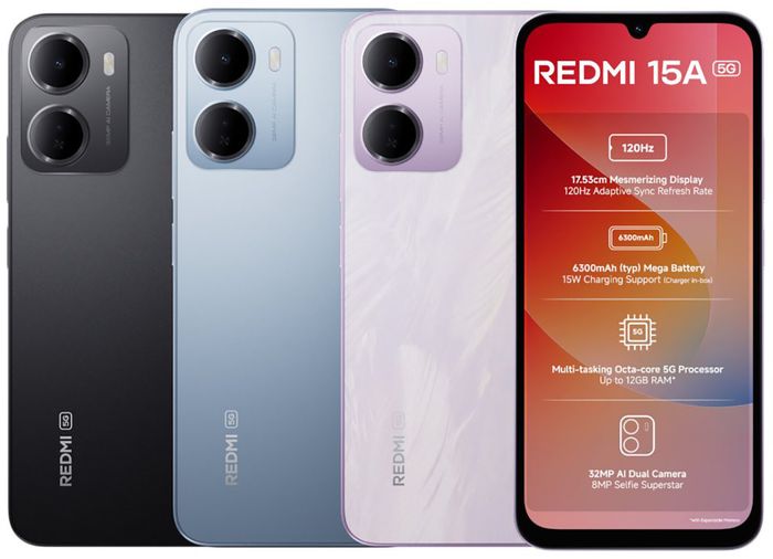 Redmi 15A 5G được ra mắt với mức giá rất hợp lý