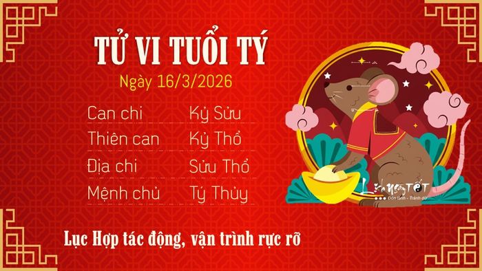 1 Tử vi hàng ngày 16/3/2026 - Tý