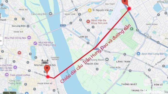 Chiều dài toàn tuyến cầu Trần Hưng Đạo ước tính khoảng 4,18 km.