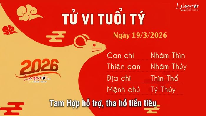 Tử vi hàng ngày 19/3/2026 của tuổi Tý