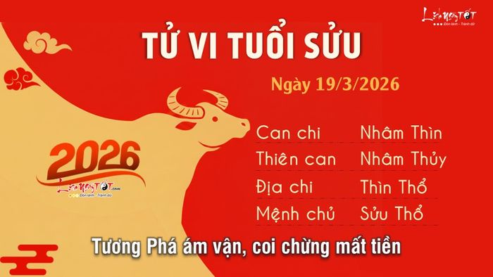 Tử vi hàng ngày 19/3/2026 của tuổi Sửu