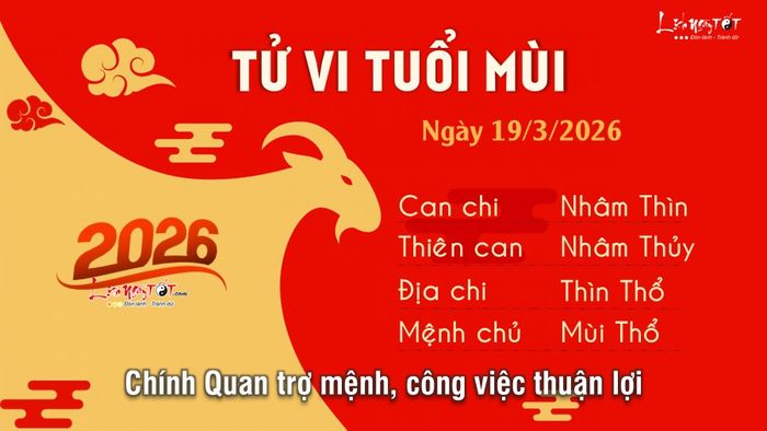 Tử vi hàng ngày 19/3/2026 của tuổi Mùi