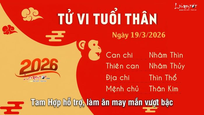 Tử vi hàng ngày 19/3/2026 của tuổi Thân