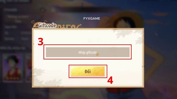 Hướng dẫn nhập mã Siêu Hải Tặc - bước thứ hai