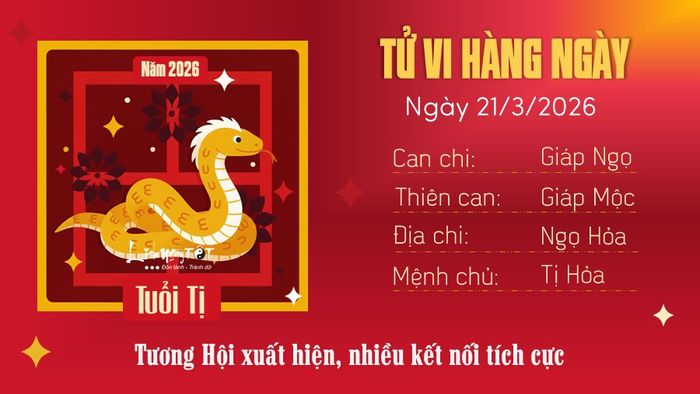 6 Tử vi hàng ngày 21-3-2026 - Tị