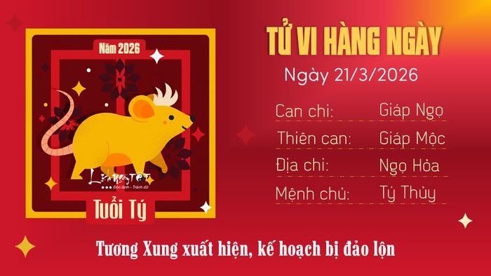 1 Tử vi hàng ngày 21-3-2026 - Tý