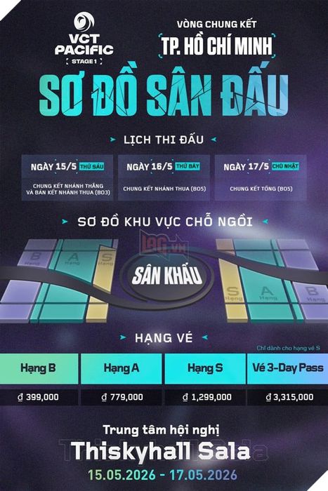 Vòng Chung Kết VCT 2026 Pacific Stage 1 sẽ được tổ chức tại Trung Tâm Hội Nghị Thiskyhall Sala, và vé sẽ chính thức mở bán từ ngày 10.04.