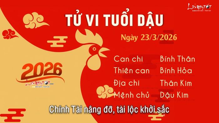 Tử vi tuổi Dậu ngày 23/3/2026 dự báo những cơ hội hợp tác và sự chỉ dẫn từ quý nhân sẽ xuất hiện trong ngày hôm nay.