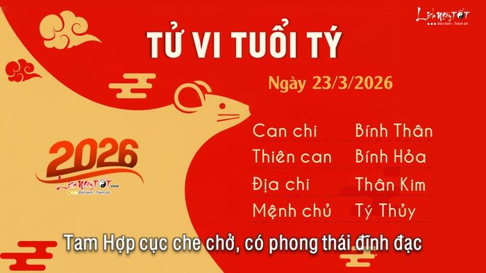 1 Tử vi hàng ngày 23/3/2026 - Tý