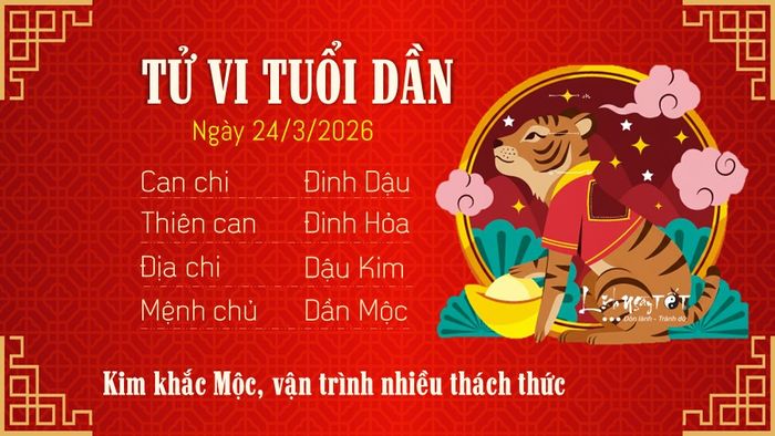 3 Tử vi hàng ngày 24-3-2026 - Dần