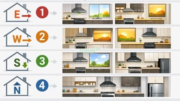 Cách lựa chọn hướng bếp dựa trên hướng nhà