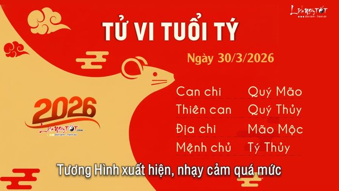 1 Tử vi ngày 30-3-2026 - Tuổi Tý