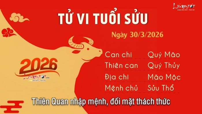 2 Tử vi ngày 30-3-2026 - Tuổi Sửu