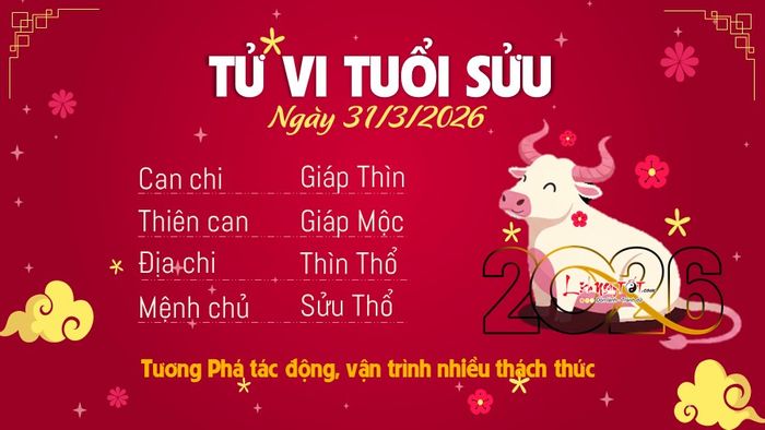 2 Tử vi hàng ngày 31-3-2026 - Tuổi Sửu